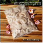 Shrimp prawn udang IQF VANNAMEI PND (Peeled & Deveined) 31-40 price/pack 1kg +/-64pcs